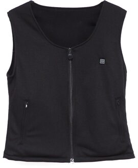 Winter Warm Verwarming Vest Oplaadbare Gebreide Puur Katoen Elektrische Vest Intelligente Usb Mannelijke Vrouwelijke V Kraag Elektrische Kleding zwart / XXL