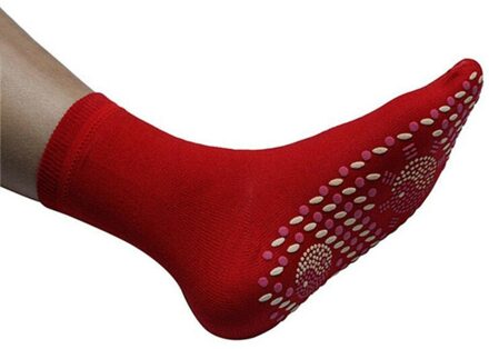 Winter Warm Voetverzorging Sokken Toermalijn Magnetische Sokken Therapie Comfortabel En Ademend Massager Zelfopwarming Gezondheidszorg Sokken rood
