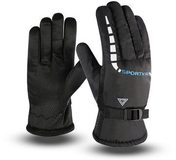 Winter Warm Volledige Vinger Waterdichte Fiets Handschoenen Winddicht Warm Anti-Slip Outdoor Skiën Fietsen Riding Motocross Handschoenen Blauw