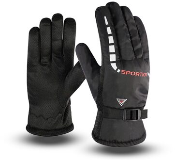 Winter Warm Volledige Vinger Waterdichte Fiets Handschoenen Winddicht Warm Anti-Slip Outdoor Skiën Fietsen Riding Motocross Handschoenen Rood