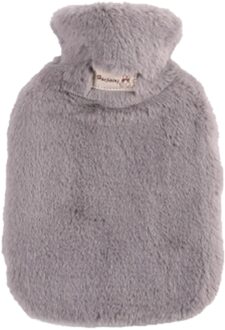 Winter Warm Water Fles Zachte Warm Houden In De Winter Draagbare En Herbruikbare Bescherming Pluche Die Wasbare Lekvrije Warm tassen grijs