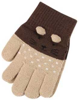 Winter Warme Fluwelen Warme Katoenen Handschoenen Kinderen Kids Jongens Meisjes Winter Leuke Cartoon Dier Warme Gebreide Handschoenen Cartoon Stijl