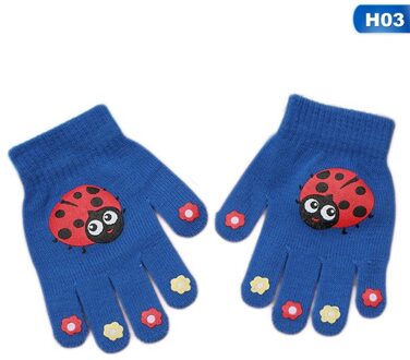 Winter Warme Handschoenen Voor Kinderen 6-12years 6 Kleuren Verdikte Kids Baby Wanten Buitensporten Kleine Bouw Dieren Patroon 3