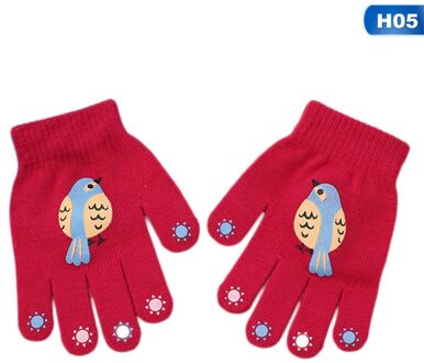 Winter Warme Handschoenen Voor Kinderen 6-12years 6 Kleuren Verdikte Kids Baby Wanten Buitensporten Kleine Bouw Dieren Patroon 5