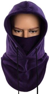 Winter Warme Muts Mannen Vrouwen Fiets Nek Hoeden Thermische Fietsen Cap Hoed Winter Motorfiets Bivakmuts Snowboard Bivakmuts Gezichtsmasker Paars