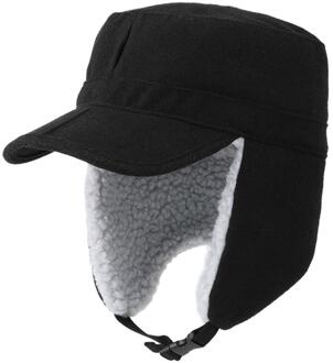 Winter Warme Muts Met Pompom Cashmere Oorklep Winter Warm Outdoor Winddicht #4N15 zwart