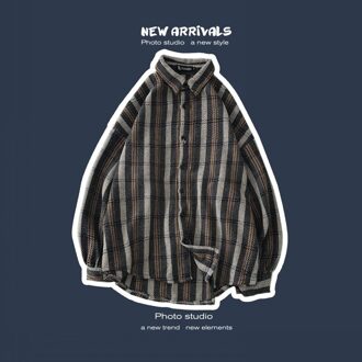 Winter Wollen Shirt mannen Mode Retro Toevallige Wollen Jas Jas Man Streetwear Losse Lange mouwen Mannelijke Kleding m-XL grijs / M