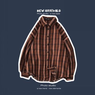 Winter Wollen Shirt mannen Mode Retro Toevallige Wollen Jas Jas Man Streetwear Losse Lange mouwen Mannelijke Kleding m-XL licht bruin / XL