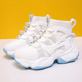 Winter Women Chunky Sneakers Dad Shoes Korean Fashion Thick Sole Platform White Sneakers Knitted Casual Shoes 5cm