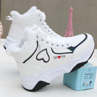 Winter Women High Top Sneakers 2020 New Love Woman Plush Velvet Warm Casual Shoes Female Platform Sport Shoes Zapatillas Mujer