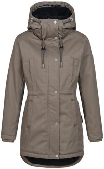 Winterfunke dames winterjas met teddyvoering Bruin - XS