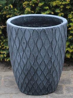 Winterharde bloembak fiber cement hoogte 30*26 cm. kleur grijs