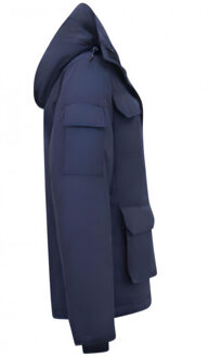 Winterjassen halflang gewatteerd Blauw - L