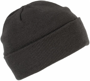 Wintermuts Beanie Yukon - donkergrijs - heren/dames - sterk/zacht/licht gebreid 100% Acryl One size