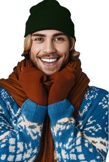 Wintermuts Beanie Yukon - donkergroen - zacht en licht gebreid - One size