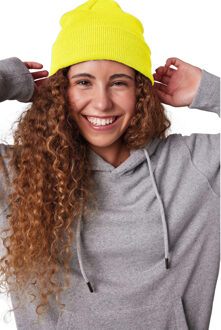 Wintermuts Beanie Yukon - fluor geel - heren/dames - sterk/zacht/licht gebreid 100% Acryl One size