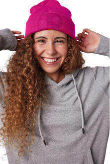 Wintermuts Beanie Yukon - fuchsia roze - zacht en licht gebreid - One size