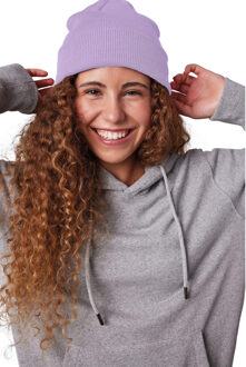 Wintermuts Beanie Yukon - lila paars - zacht en licht gebreid - One size