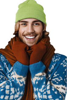Wintermuts Beanie Yukon - lime groen - heren/dames - sterk/zacht/licht gebreid 100% Acryl One size