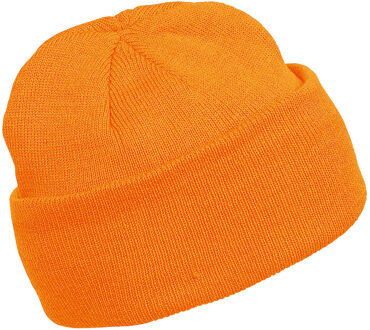 Wintermuts Beanie Yukon - oranje - heren/dames - sterk/zacht/licht gebreid 100% Acryl One size