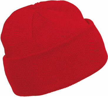 Wintermuts Beanie Yukon - rood - heren/dames - sterk/zacht/licht gebreid 100% Acryl One size