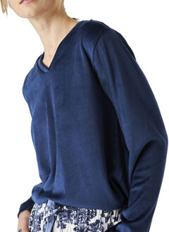 Winterpyjama lange mouw fluweel JJB4 vrouwen Blauw