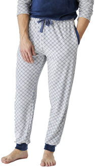 Winterpyjama lange mouw fluweel JJBEP5301 heren - maat Blauw