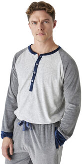 Winterpyjama lange mouw fluweel JJBEP5302 heren - maat Grijs
