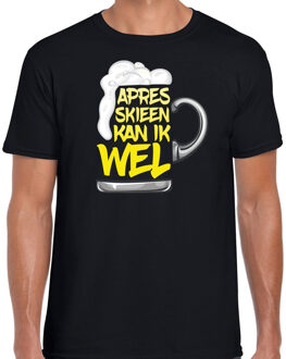 wintersport verkleed t-shirt heren - apres ski bier - zwart - winter outfit XL