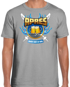 wintersport verkleed t-shirt heren - apres skien - grijs - winter/apres ski M