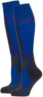 Wintersportsokken - Maat 42/43 - Mannen - blauw/donker blauw/rood