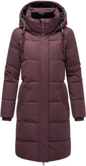 Wintertanz dames lange gewatteerde winterjas met capuchon Blauw - S