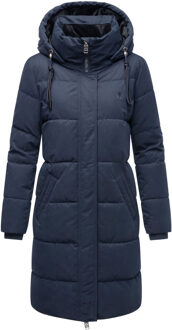 Wintertanz dames lange gewatteerde winterjas met capuchon - maat Blauw