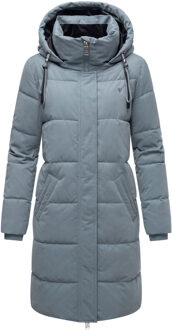 Wintertanz dames lange gewatteerde winterjas met capuchon - maat Blauw