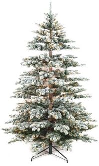 Wintervalley Trees - Kunstkerstboom Purden met LED verlichting - 210x135cm - Besneeuwd Wit