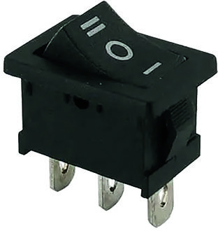 wipschakelaar langwerpig 19x13 mm aan/uit /aan 12V/16A 3tab onverlicht in blister 30340015p