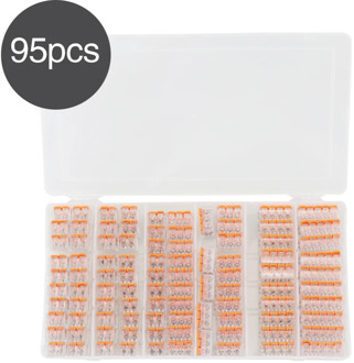 Wire Connector 30/25/20/95 PCS Mini Quick Connector Universal Compact terminal Block Plug-in Electrical Wire Connectors Orange