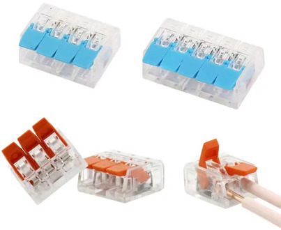 Wire Connector Electrical Cable Mini Quick Connector Universal Compact Plug-in Wire Push-in Fast Terminal Connector 25/50/100pcs