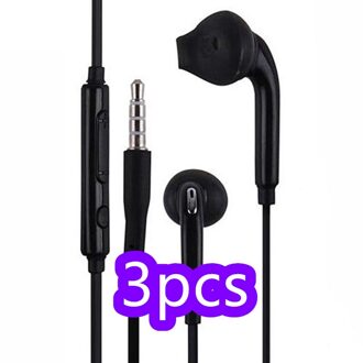 Wired 3.5Mm Jack Headset Oortelefoon Oordopjes Met Microfoon Volumeregeling Bass Hoofdtelefoon Voor Samsung Galaxy S6 Stijl 3stk