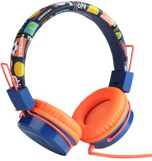 Wired Hoofdtelefoon Met Microfoon Meisjes Jongens Muziek Stereo Oortelefoon Computer Gamer Kinderen Oortelefoon Opvouwbare Headset Kids oranje