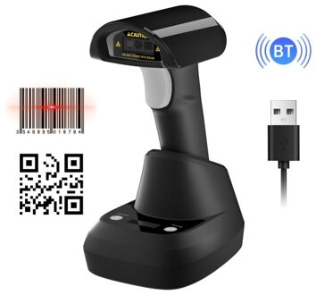 Wireless 2D 1D Barcode Scanner BT+2.4G+USB Wired Connection High Speed Scanning with Pedestal