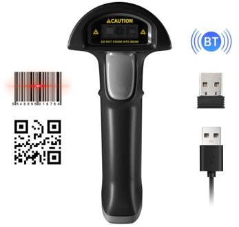 Wireless 2D 1D Barcode Scanner BT+2.4G+USB Wired Connection High Speed Scanning without Pedestal