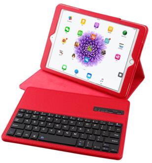 Wireless Bluetooth Keyboard Case for Ipad 9.7‘’ air1 2 pro9.7 wireless Keyboard 9.7‘Litchi leather Cover Keyboard Rood
