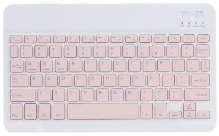 Wireless Bluetooth Keyboard Case Met Pen Houder Lederen Beschermhoes Tablet Cover Voor Samsung Galaxy Tab Een 10.1 SM-T580 SM-T585 roze Keyboard