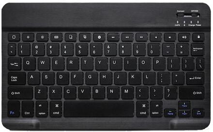 Wireless Bluetooth Keyboard Case Met Pen Houder Lederen Beschermhoes Tablet Cover Voor Samsung Galaxy Tab Een 10.1 SM-T580 SM-T585 zwart Keyboard