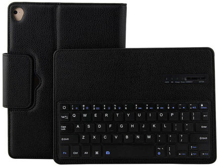 Wireless Bluetooth Keyboard Leather Case Voor Apple Ipad Pro 10.5 Inch 2-In-1 Afneembare Toetsenbord Case tablet Stand Cover zwart
