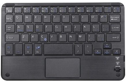 Wireless BT 3.0 Keyboard 59 Keys Ultra-slim Mini BT Keyboard with Touch Pad Support Android Windows iOS System for Laptop Phone Tablet Black