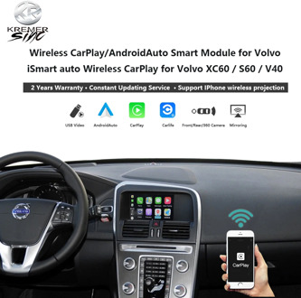 Wireless CarPlay Android Auto Retrofit Box for Volvo iSmart auto for Volvo XC70 XC60 S60 V40 V60 V70 Mirroring Link SIRI