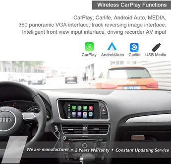 Wireless CarPlay Android Auto Retrofit for Audi A4 Q5 A6 MMI2G MMI3G Mirroring Airplay Rear Camera 360 Camera Siri Google