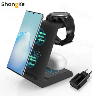 Wireless Charger Samsung 3 in 1 10W Fast Charging Qi-Certified, Compatible Samsung S10/ S10+ Airpods, Galaxy Watches Galaxy buds